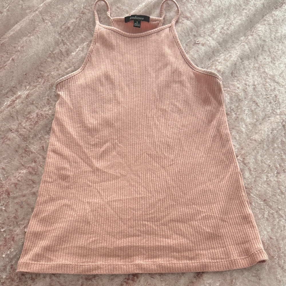 SHEIN Pink Ribbed Camisole Top